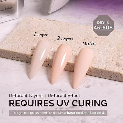 MelodySusie 15ML Nude Pink Gel Nail Polish,Nails Soak Off UV LED Milky Nude Gel Polish Gift for Women Nail Art Manicure Salon DIY Nail Design Decoration at Home-A2401