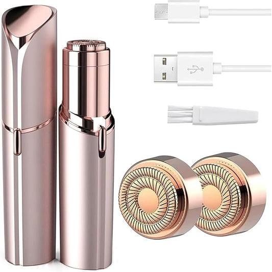 Facial Hair Remover for Women with 2 Pack Replacement Heads Gold