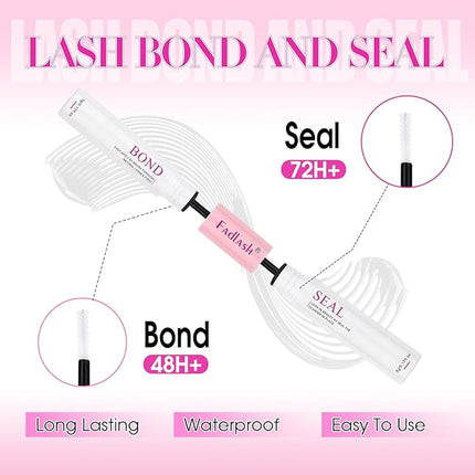 FADLASH False Eyelashes Kit 10 Pairs Faux Mink Lashes Wispy with Lash Bond and Seal and Tweezer Fake Eyelashes Natural Look Handmade Eyelashes Cat Eye Lashes Fake Lashes Strips (BY001 Kit)