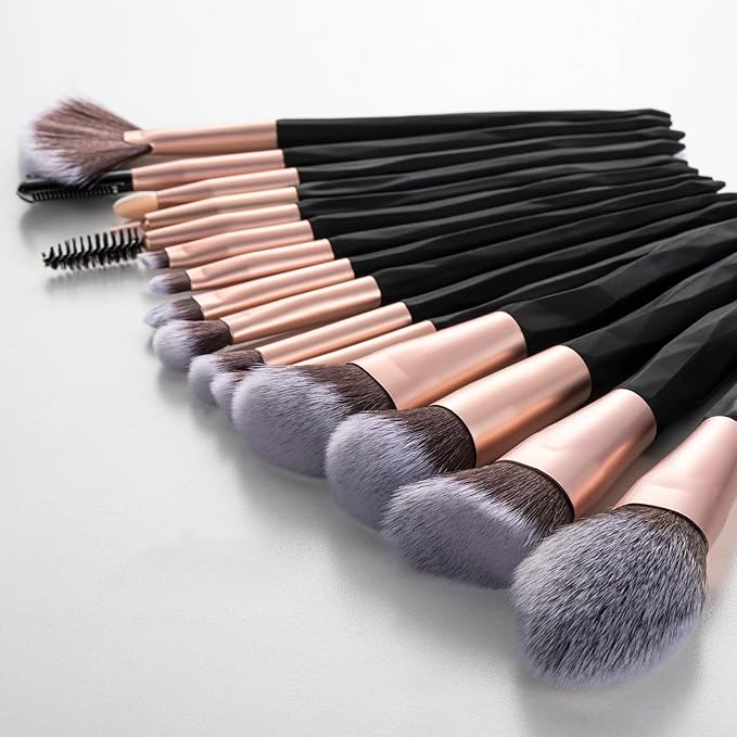 111 Black makeup brushes and makeup sponges 18pcs makeup tool set makeup brushes set natural synthetic eye shadow foundation make-up facial mixed powder blusher concealer eye makeup brush set