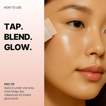 TOUCH IN SOL In My Heart Stick Highlighter (#Moonlight Beam) - Cream Highlighter Stick for Korean Makeup, Multi-Use for Lips, Cheeks & Body, Blendable for Dewy Glow, K-Beauty (0.21 oz)