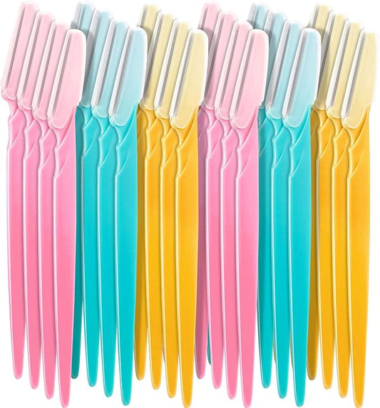 Boao 96 Pieces Eyebrow Razor Eyebrow Trimmer Shavers Dermaplaning Tool Face Razors for Women with Precision Cover