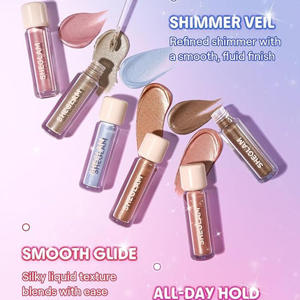 SHEGLAM Airglow Eye Tint 16 Hours Long-Lasting Liquid Eyeshadow Shimmer High-Impact Color Single Eyeshadow - Nectar