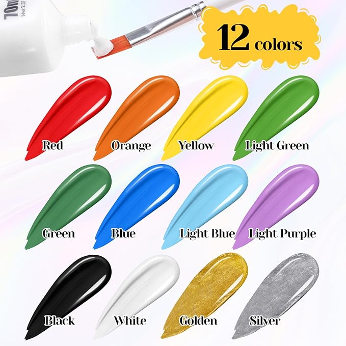 Light Purple Face Paint 70ml Large Tube, Water-Based Washable Body Paint for Halloween SFX Cosplay Makeup, Non-Toxic High-Pigment Face Body Paint for Adults Cosplay , Theater, Costume Events