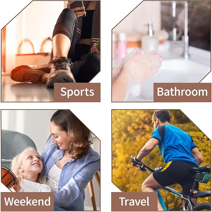 Tekson Travel Bottles Empty 2oz (10 PCS), Plastic Travel Size Cosmetic Container, TSA Amber Squeeze Bottle for Shampoo, Conditioner (Flip Cap)