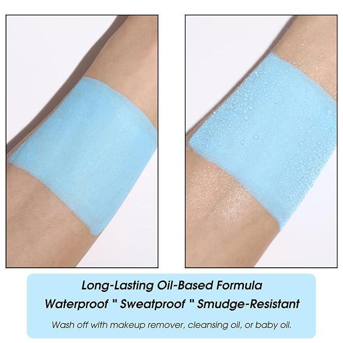 BOBISUKA Light Blue Face Paint Stick – Sweatproof Eye Black for Baseball Football Softball Sports, High Coverage Halloween Makeup Cosplay SFX – Ideal for Ice Fairy, Frost Spirit, Mermaid Looks