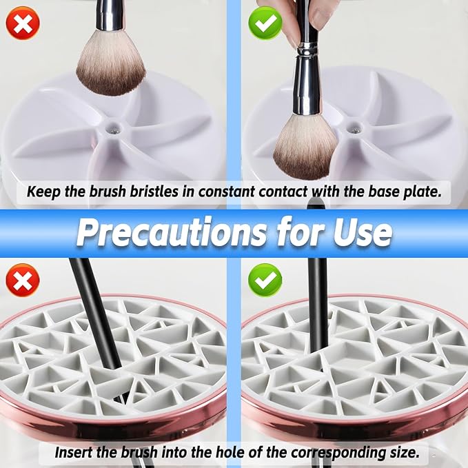3-in-1 Electric Makeup Brush Cleaner, Dryer & Storage Drying Available Fast Cleaning & Healthy Skin Care Automatic Cleaning Tool for All Size Brushes
