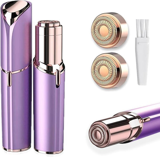 Battery Powered Facial Hair Remover for Women Lips, Chin, Neck, and Cheeks - Gentle and Pain with 2-pc Replacement Heads and 1 Battery