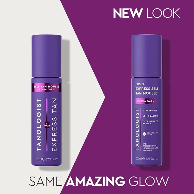 Tanologist Extra Dark Self Tan Mousse, Clear Self-Tanning Mousse, Streak-Free, Natural Glow, No Fake Tan Smell Or Orange Tone, Long Lasting, Clean Ingredients, 6.76 fl. oz/200 ml Bottle