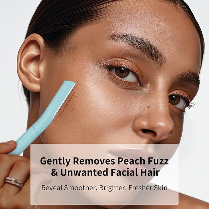 Precision Dermaplane Razor, Face Razors for Women and Men, Eyebrow Razor, Dermaplaning Tool, Peach Fuzz Remover, Skin-friendly Microblades with Protective Cap