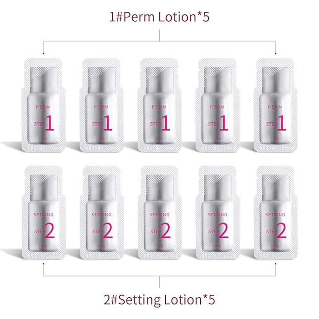 2025 Upgraded Fast Perm Lash Lift Kit Eyelash Perm Kit Perm&Setting Lotion (Quantity: 2×5 Packs)