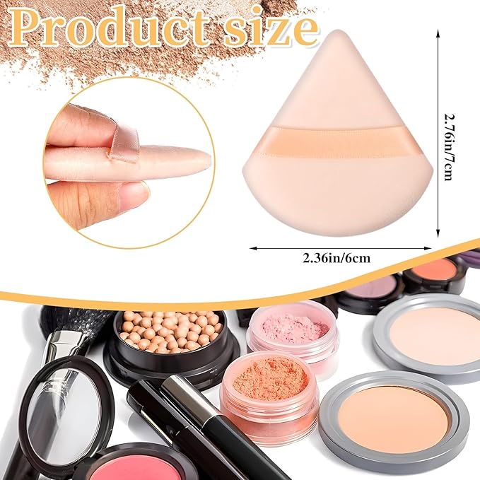Pimoys 6 Pieces Triangle Powder Puff Soft Makeup Sponge Make Puff for Face Powder Cosmetic Foundation Sponge Makeup Tool