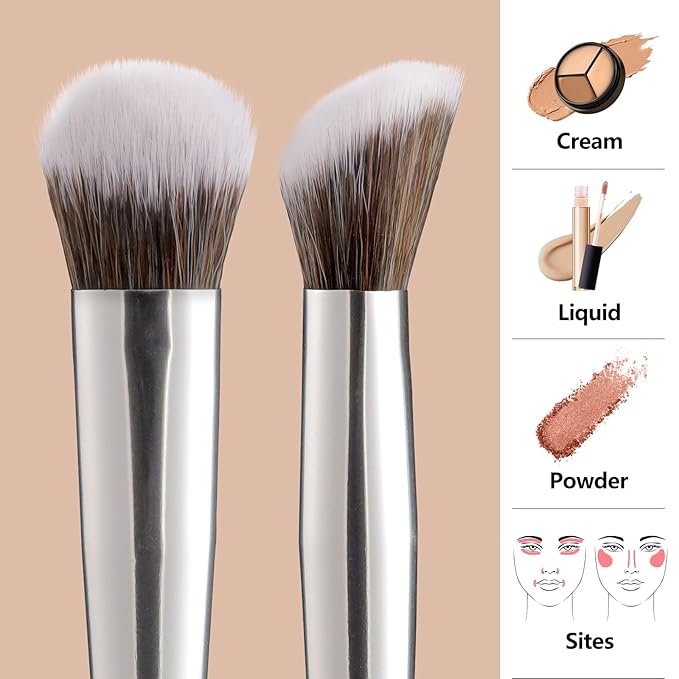 Concealer Brush, Angled Brightening Concealer Makeup Brush Under Eye Blending Brush Kitten Paw (189 concealer)