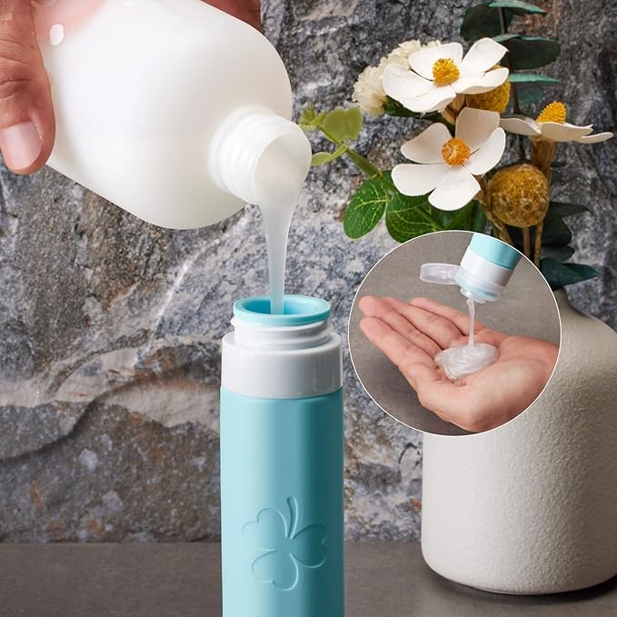 23 Pack Travel Bottles for Toiletries, TSA Approved Travel Shampoo Bottles, Silicone Travel Containers for Toiletries, Leak Proof Refillable Travel Essentials for Liquids Shampoo and Conditioner