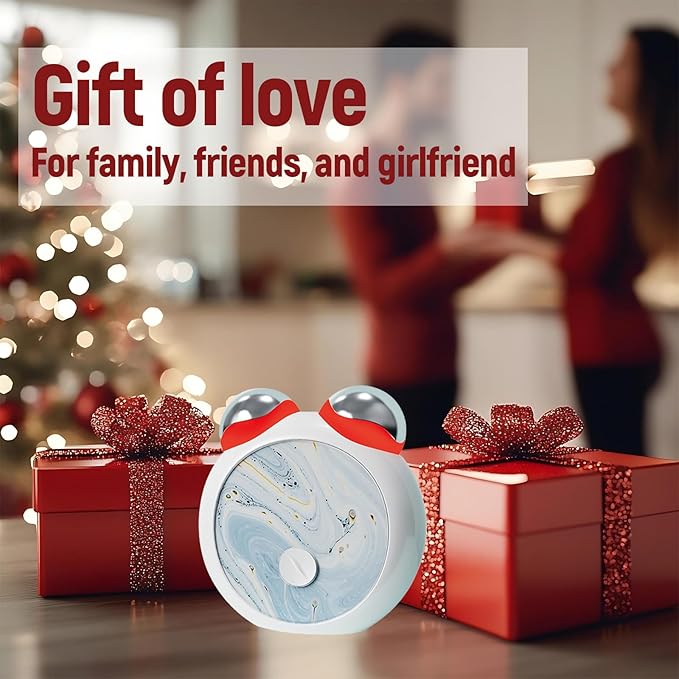 3-in-1 Skin Care Tools,Microcurrent Facial Device, Face Neck Lift Device, Double Roller Facial Massager, Promote Skin Care Absorption, Light Lines (White)