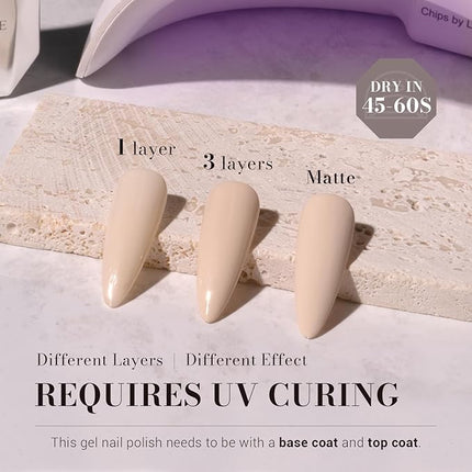 MelodySusie Gel Nail Polish,15ML Nude White Color Nails Soak Off UV LED Beige Gel Polish Gift for Women Nail Art Manicure Salon DIY Nail Design Decoration at Home-373