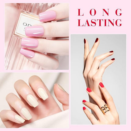 CANNI Pink Gel Nail Polish Set – 6 Colors Hot Light Pink, Magenta – Soak Off UV LED Gel for French Manicure, DIY Nail Art at Home, Long-Lasting Glossy Finish