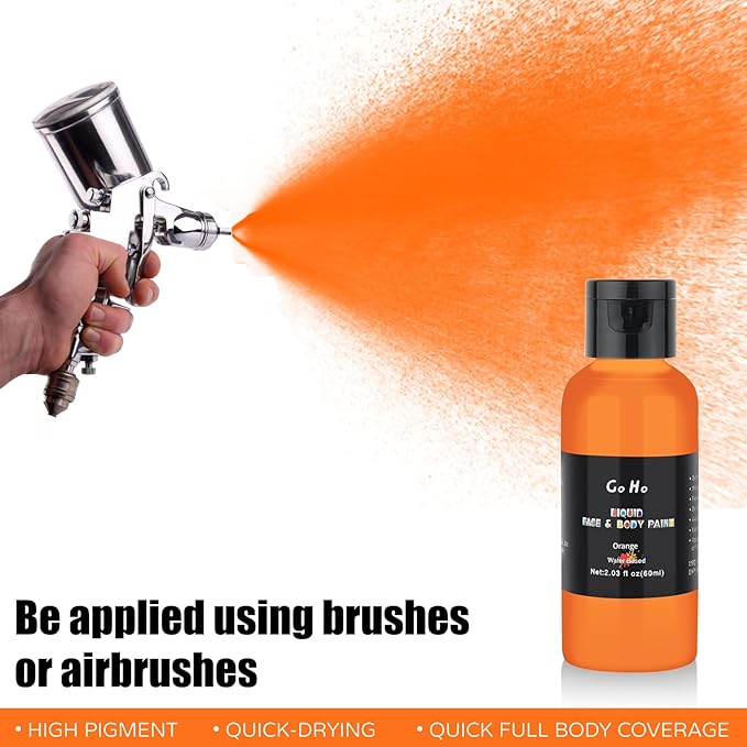 Go Ho Orange Face & Body Paint (2.1 oz), Airbrush & Special FX Makeup