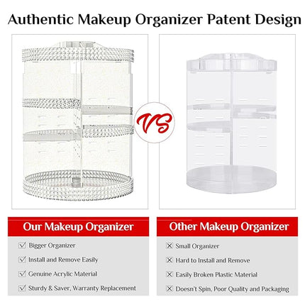 Large Makeup Organizer 360 Degree Rotating, Makeup Storage Organizer, Cosmetic Organizer Gold, 7 Layers Large Capacity Cosmetic Storage, Fits Makeup Brushes, Lipsticks, Bathroom, Gold