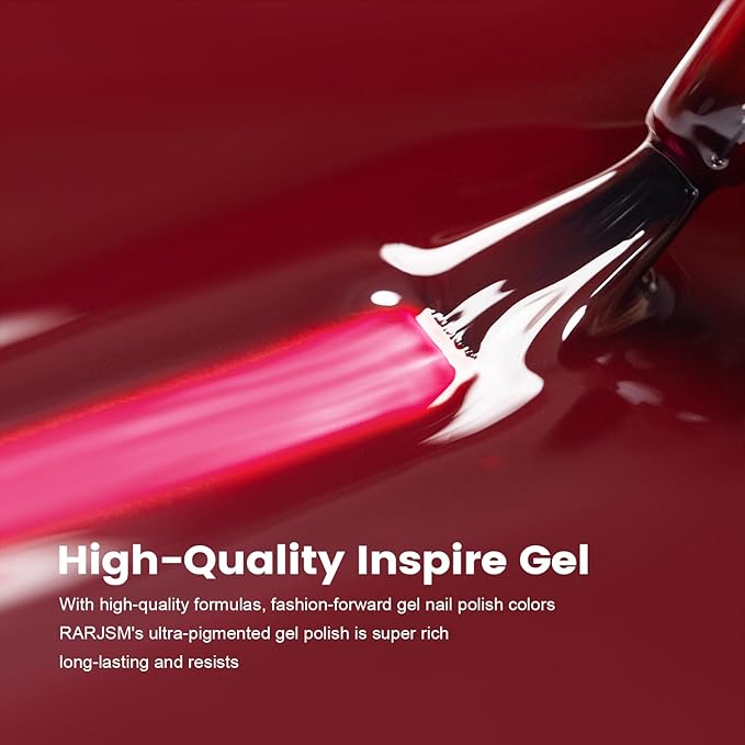RARJSM Nude Dark Red Gel Nail Polish Cherry Wine Red Burgundy Neutral Skin Tone Sheer Jelly Gel Polish 15ml Single Bottle Transparent Nail Gel Polish Soak off UV LED Cured for Home Salon DIY Manicure