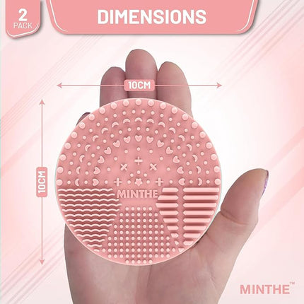 MINTHE™ Makeup Brush Cleaner Mat | 2 Pack | Silicone Make up Cleaning Pad