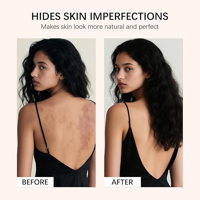 Body Coverage Perfector with Brush - Waterproof Leg & Body Makeup No Transfer, Tattoo & Scar Cover Up Full Coverage, Complexion Perfector for All Skin Tones (Golden Radiance)