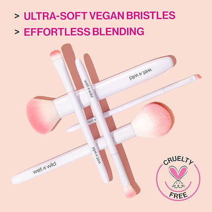 Wet n Wild Angled brush, Foundation Makeup Blending Brush, Ultra-Thin Precision, Ergonomic Handle (Pack of 2)