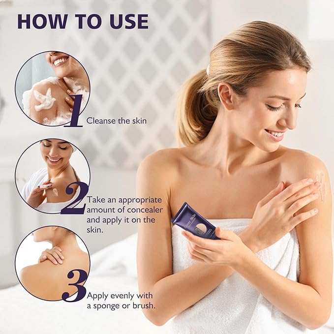 Body Coverage Perfector Waterproof, All Over Complexion Perfector,Long Lasting, Waterproof, Tattoo Cover Up Makeup Waterproof No Transfer, Tattoo Cover Up Makeup Waterproof (2.5OZ-2PC)