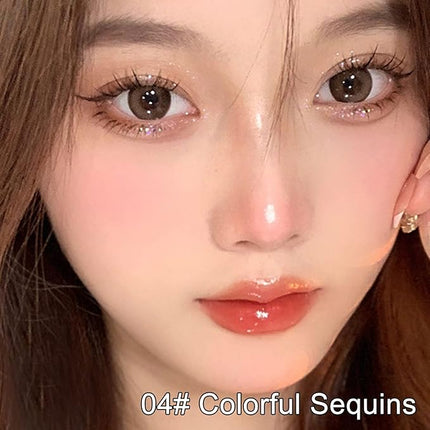 Erinde 4PCS Liquid Glitter Eyeshadow Eyeliner Makeup, Shimmer Metallic Eye Liner, Long Wearing Waterproof, Twinkle Under Eye Shadow, Loose Glue for Crystals Eye Makeup