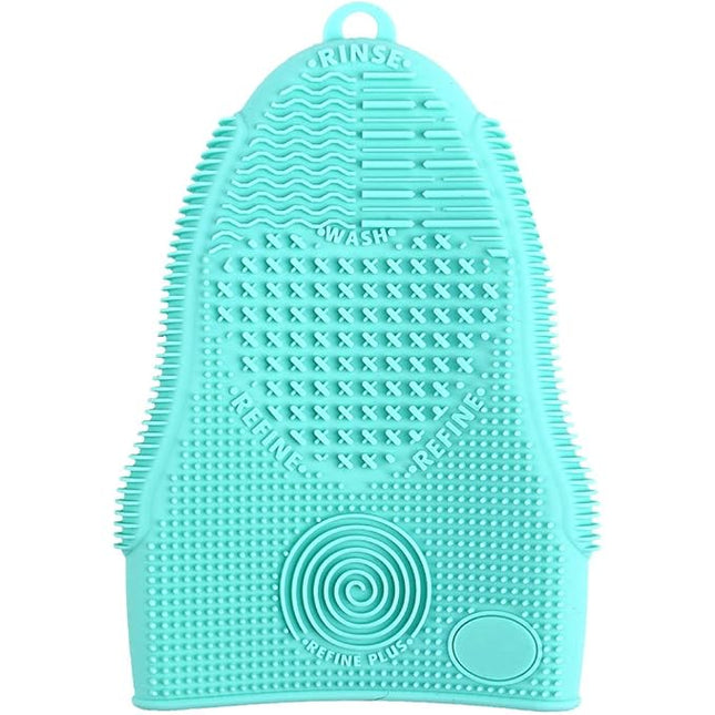 Makeup Brush Cleaner Glove Mat Mitt Silicone Cosmetic Cleaning Scrubber Tool Face Brushes and Eye Brush Washing Pad Mint Green