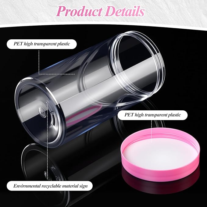 Patelai 4 Pieces Round Wide-mouth Leak Proof Plastic Container Jars with Lids for Travel Storage Makeup Beauty Products Face Creams Oils Salves Ointments DIY Making(32 Ounce,Pink)