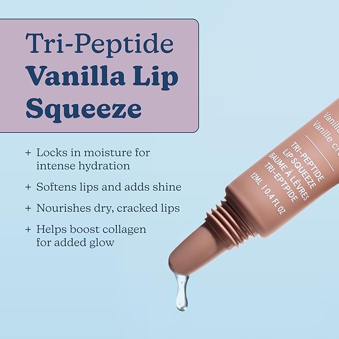 Blume Tri-Peptide Vanilla Lip Balm - Superbalm Lip Moisturizer with Shea Butter and Squalane to Deeply Hydrate & Heal Dry, Cracked Lips - Cruelty Free & Vegan Lip Plumper (0.4 Fl Oz)