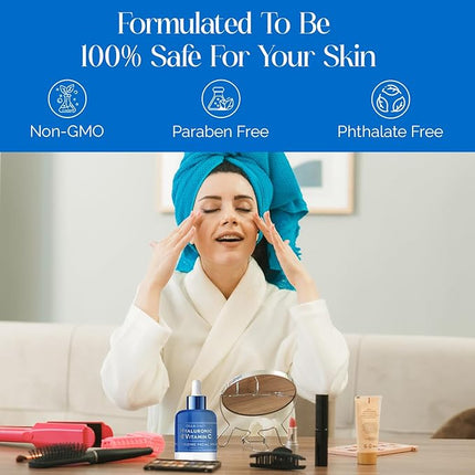 Bella Beauty Hyaluronic Acid & Vitamin C Moisturizing Facial Serum - Hydrating, Reduces Fine Lines & Wrinkles - Dermatologist Tested, Korean Skin Care for All Skin Types - 1.69 Fl. Oz (2 Pack)