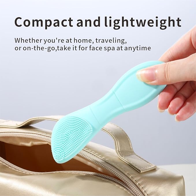 Silicone Face Scrubber Blackhead Remover Tool-2 in 1 Nose Scrubber Black Head Remover for Face Nose, Skin Scrubber Face Spatula for Women Men Pore Cleansing Skin Care(Light Blue)