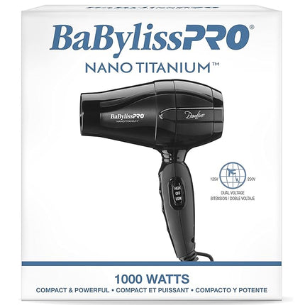 BaBylissPRO Nano Titanium Bambino Compact Dryer, 1 Count (Pack of 1)