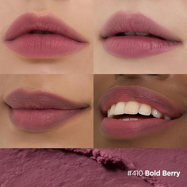 Laka Bulky Matte Lipstick, 4g/0.14oz., Long Wear, Non-Drying Lip Stain Stick with High Pigmentation, Voluminous Lips, K-Beauty (#410 Bold Berry)