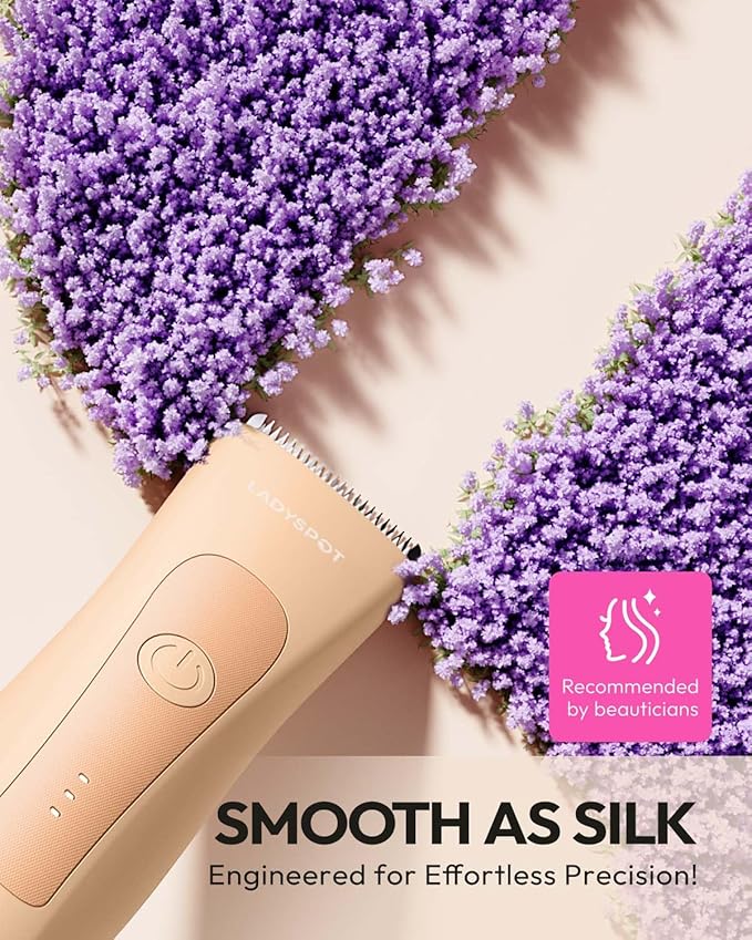 LADYSPOT™ Finishing Trimmers, Electric Shaver for Women, Hair Trimmer for Womens, Shaving & Grooming Sets Kit with 3 Guard and Replaceable Ceramic Blade Heads, Waterproof Wet/Dry(Orange)