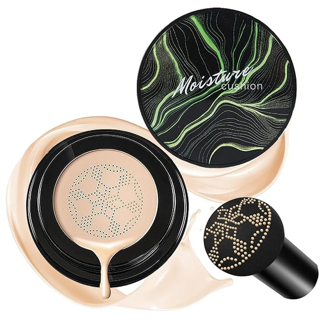 CAHIUYOA Mushroom Head Air Cushion CC Cream BB Cream Mushroom Head Foundation Full Coverage Foundation Makeup Long Lasting Moisturize Matte Concealer - 01 LIvory