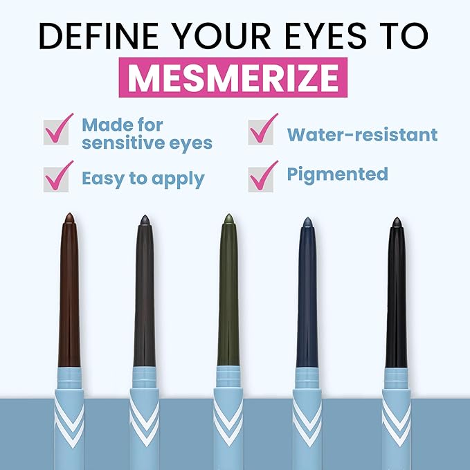 PrimeEyes Glide Eyeliner for Mature Women – Water-Resistant, Long-Stay and Mess-Proof – Gel Cream Texture, Discreet Sharpener and Effective Smudger (Wood (brown))
