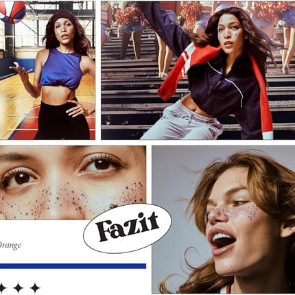 Fazit Makeup Patches - Blue Speckles - Glow Up Make-Up Patches - Cute Glitter Makeup Accessories for Women - Cosmetic Glitter for Face