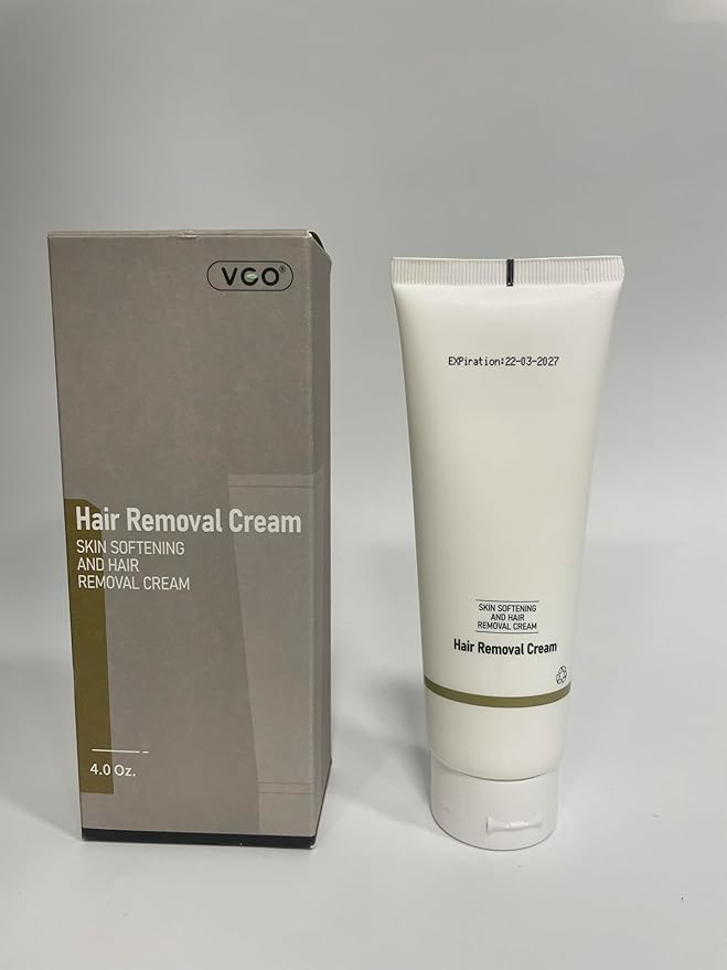 VGO Painless Hair Removal Lotion for Women & Men - For Unwanted Hair, All Skin Types, White, 4.02 oz