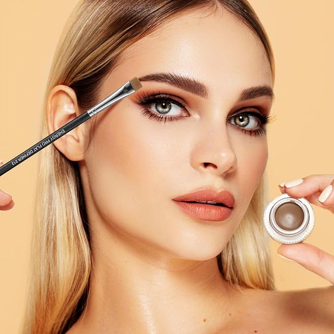 ENERGY Flat Eyeliner Brush-Eyebrow Shaping & Brow Definer Makeup Thin Concealer Brush for Liquid Cream Gel Wax Cosmetics, Vegan Synthetic Bristles with Precision