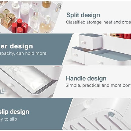 Makeup Organizer Tween Girls Gifts,Large Capacity Bathroom Organizer and Storage with Drawers Trendy Stuff ,Vanity,Bathroom Countertop,Bedroom Storage for Skincare,Cosmetics,Perfume,Brushes,Eyeshadow