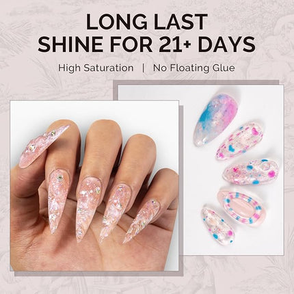 MelodySusie Party Streamer Pink Gel Nail Polish,0.5fl oz Soak Off UV LED Confetti Glow Pink Gel Polish Gift for Women Nail Art Manicure Salon DIY Nail Design Decoration at Home-1648-A2623