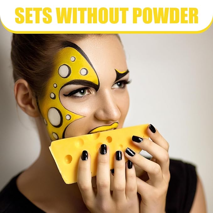 BOBISUKA Yellow Face Body Paint, Water Based Face Painting for Art Theater Halloween Party Cosplay Clown SFX Makeup for Women Adults, Non-Toxic Washable