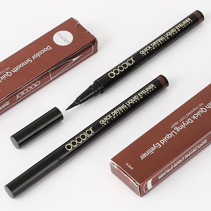 docolor Brown Eyeliner Ultra-Pigmented & Waterproof Eye Liner Quick Drying Liquid Eyeliner Vegan & Cruelty-Free