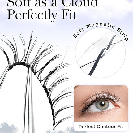 BEYELIAN Magnetic Eyelashes with Applicator Kit, Upgrade Soft Magnetic Lashes Reusable False Eyelashes Natural Look, No Glue Needed Eyelashes for Daily Work Magic-13(Lightweight & Comfortable)