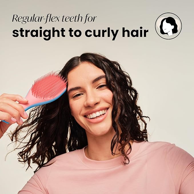 Tangle Teezer Ultimate Detangler Brush for Wet & Dry Hair, Eliminates Knots & Reduces Breakage for All Hair Types, Apricot Blaze