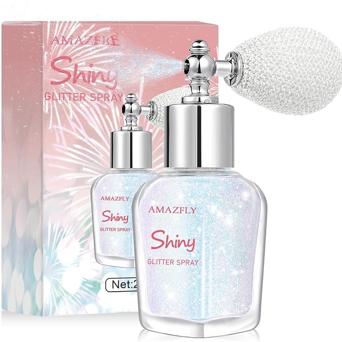 Hair and Body Glitter Spray, Shimmering Powder Sparkle Powder Makeup, Glitter Loose Sparkle Makeup for Body Highlighter,Festival Prom Rave Accessories (Sparkling Pink)
