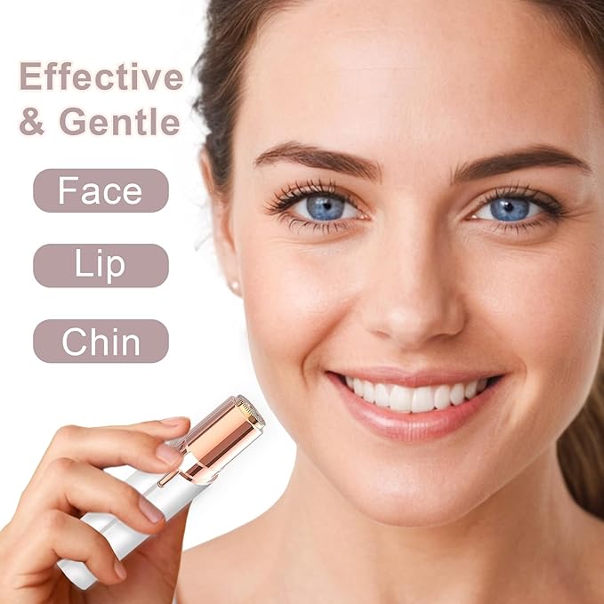 Hair Remover for Face Woman, Electric Face Shaver for Women, Hair Removal Device for Women Chin, Lip, Peach Fuzz with 2 Pc Replacement Heads, USB Rechargable